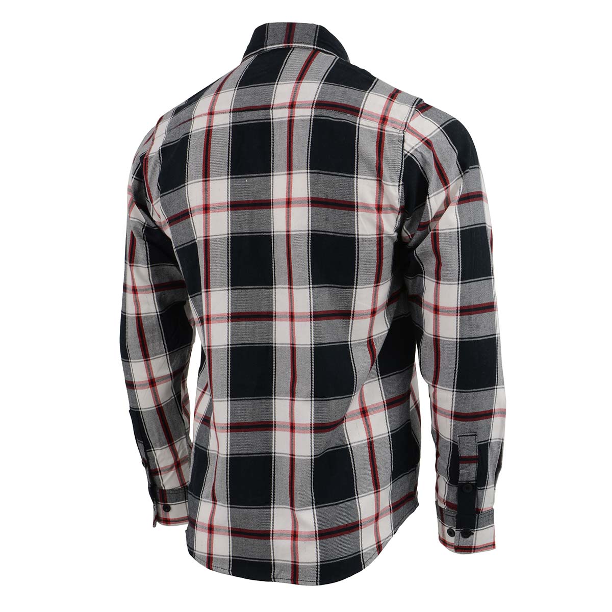 Milwaukee Leather MNG11625 Men's Flannel Plaid Black and White with Red Long Sleeve Cotton Button Down Shirt - Image 8