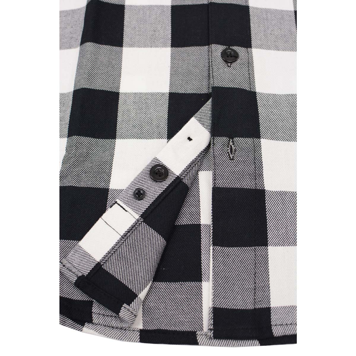 Milwaukee Leather MNG11629 Men's Long Sleeve Flannel Black and White Cotton Button Down Shirt w/ Hoodie - Image 10