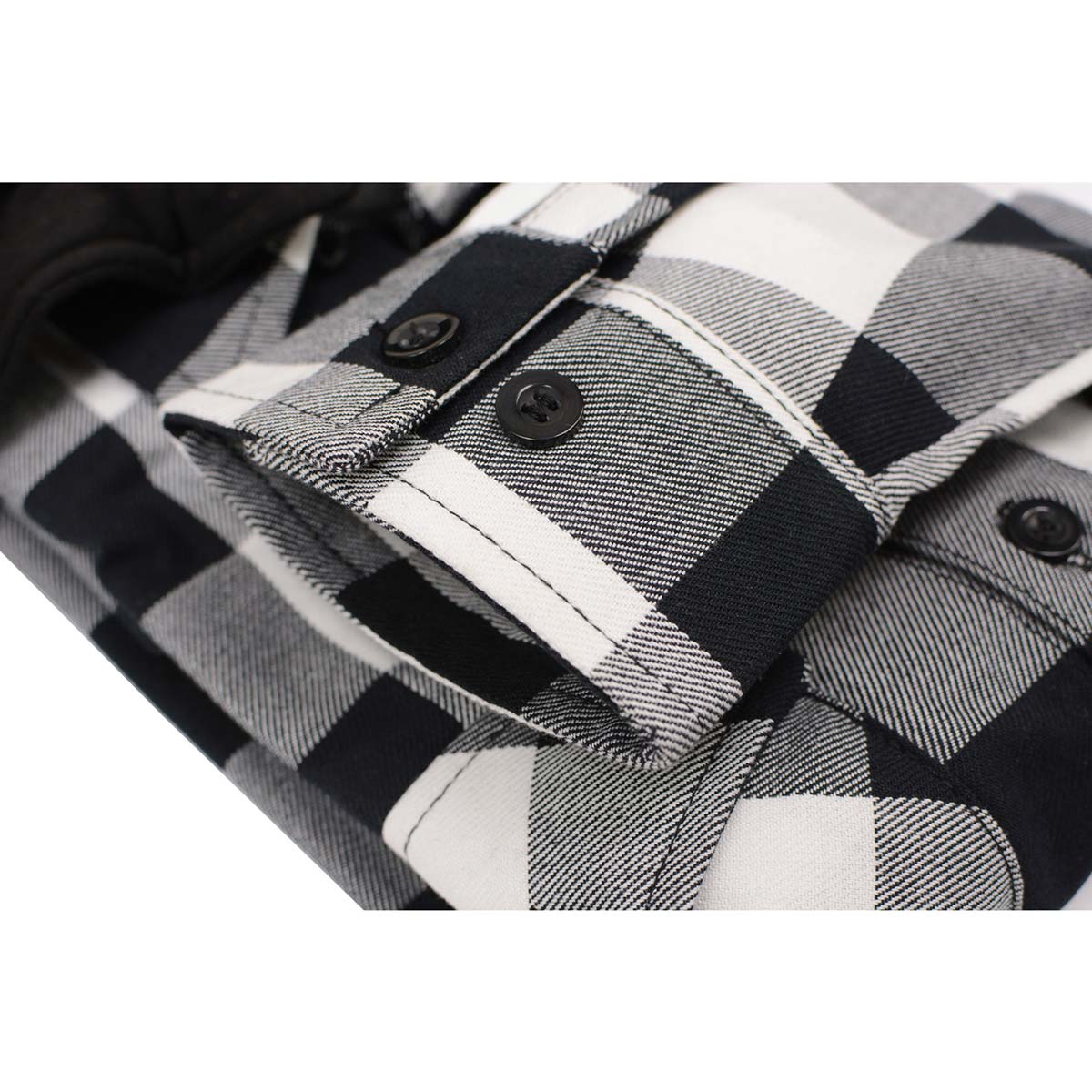 Milwaukee Leather MNG11629 Men's Long Sleeve Flannel Black and White Cotton Button Down Shirt w/ Hoodie - Image 7