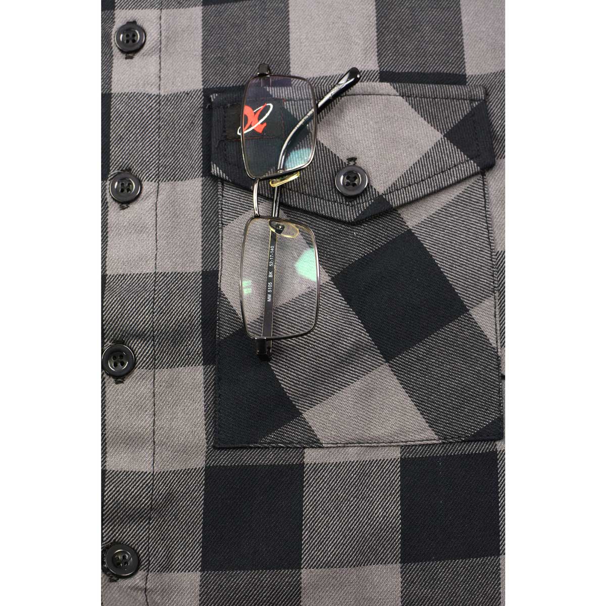 Milwaukee Leather Men's Flannel Plaid Shirt Black and Grey Long Sleeve Cotton Button Down Shirt MNG11630 - Image 9