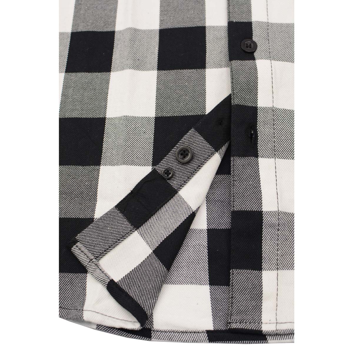 Milwaukee Leather MNG11633 Men's Flannel Plaid Shirt Black and White Long Sleeve Cotton Button Down Shirt - Image 10