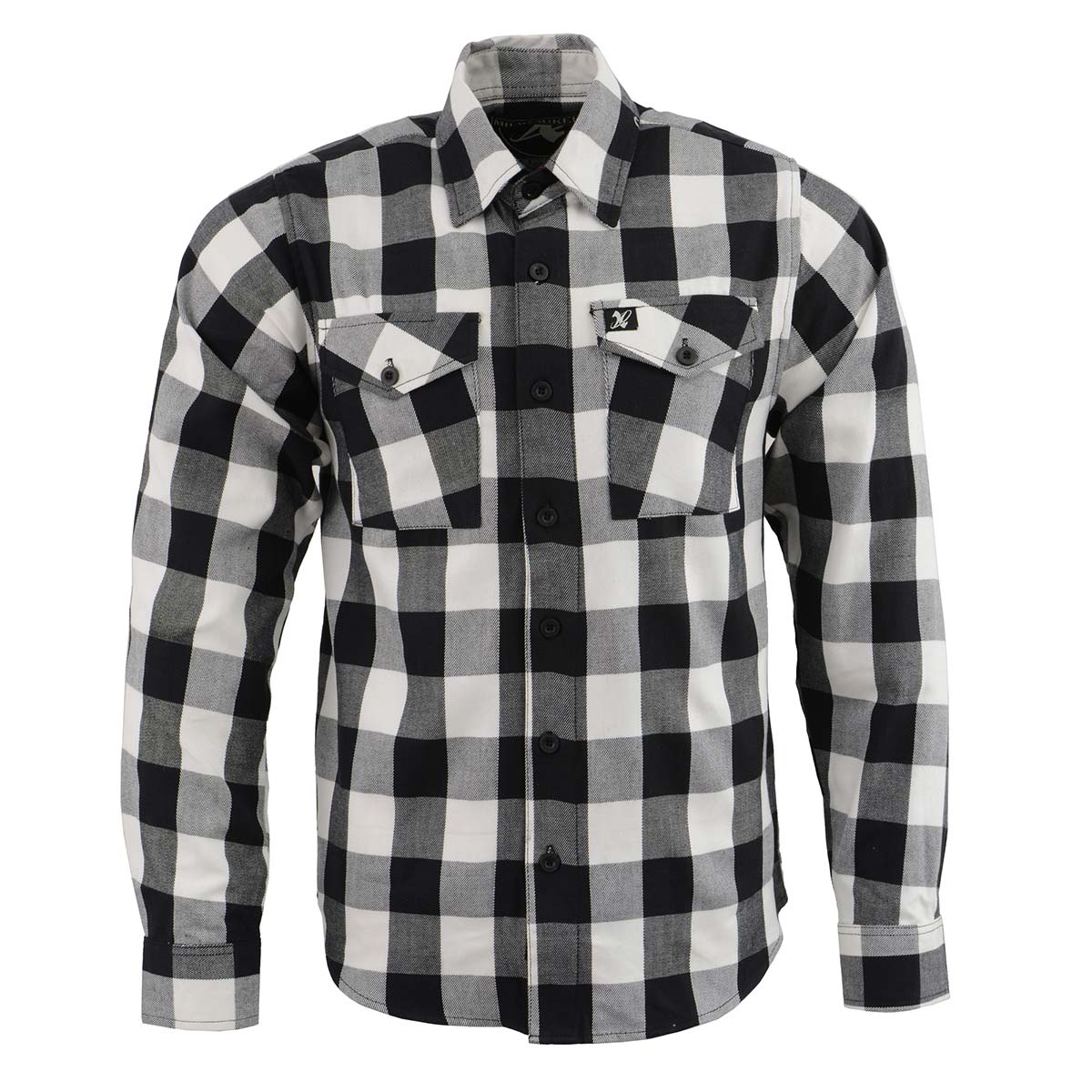 Milwaukee Leather MNG11633 Men's Flannel Plaid Shirt Black and White Long Sleeve Cotton Button Down Shirt - Image 4