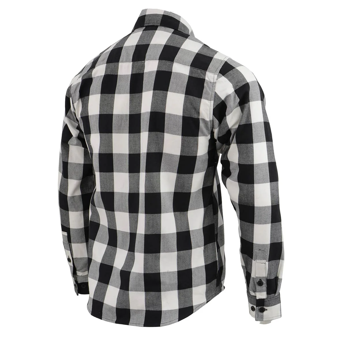 Milwaukee Leather MNG11633 Men's Flannel Plaid Shirt Black and White Long Sleeve Cotton Button Down Shirt - Image 5