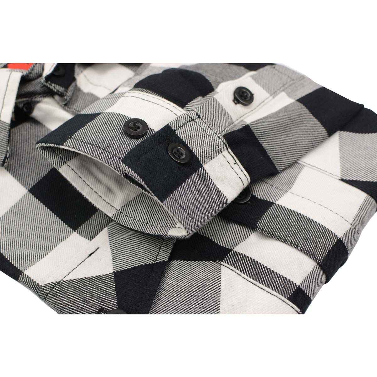 Milwaukee Leather MNG11633 Men's Flannel Plaid Shirt Black and White Long Sleeve Cotton Button Down Shirt - Image 8