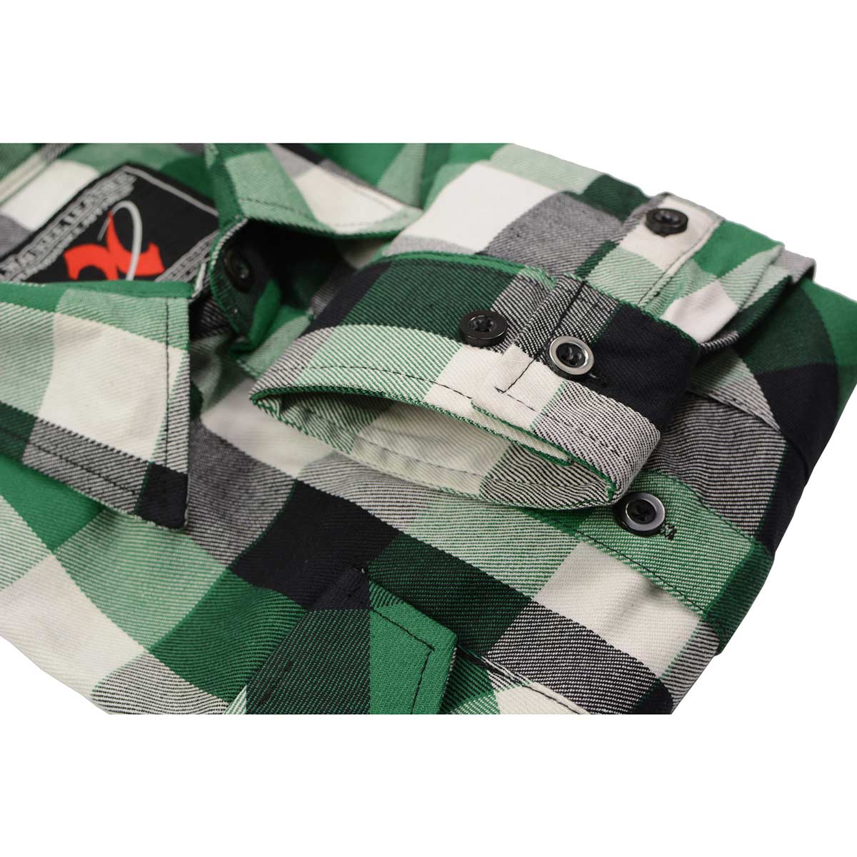Milwaukee Leather MNG11636 Men's Flannel Plaid Shirt Green and White Long Sleeve Cotton Button Down Shirt - Image 12