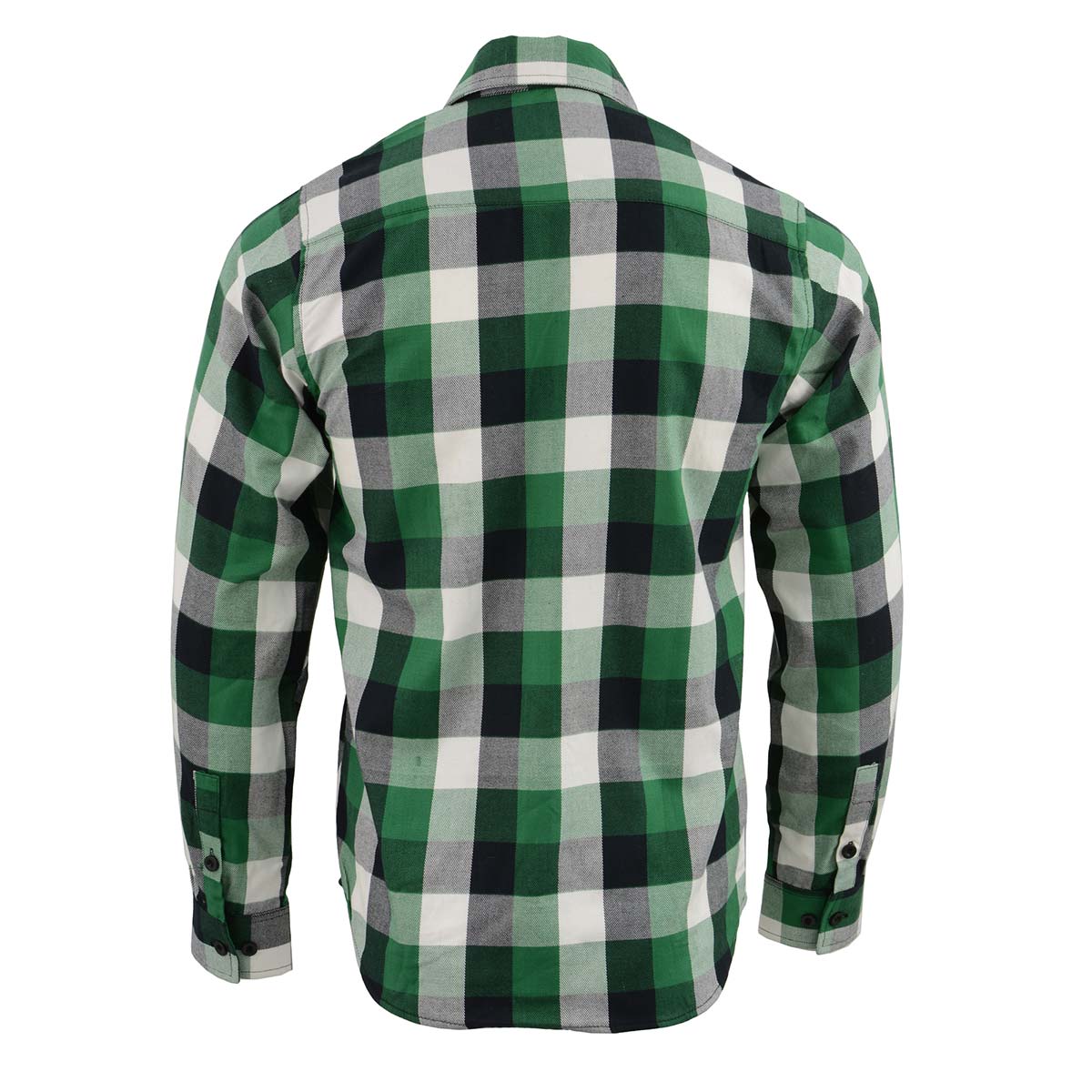Milwaukee Leather MNG11636 Men's Flannel Plaid Shirt Green and White Long Sleeve Cotton Button Down Shirt - Image 2