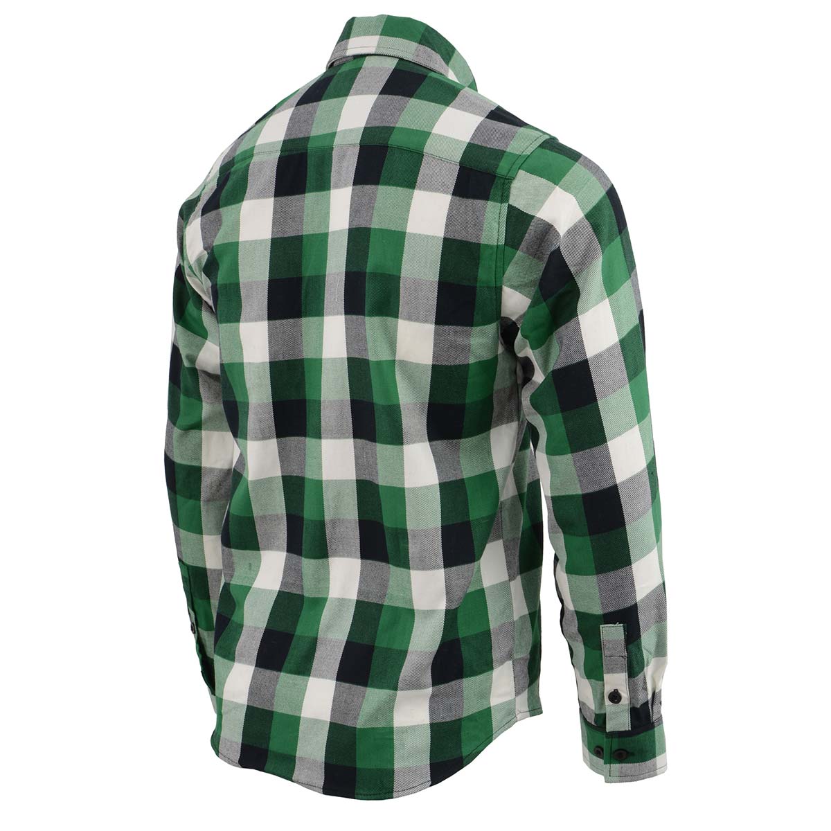 Milwaukee Leather MNG11636 Men's Flannel Plaid Shirt Green and White Long Sleeve Cotton Button Down Shirt - Image 5
