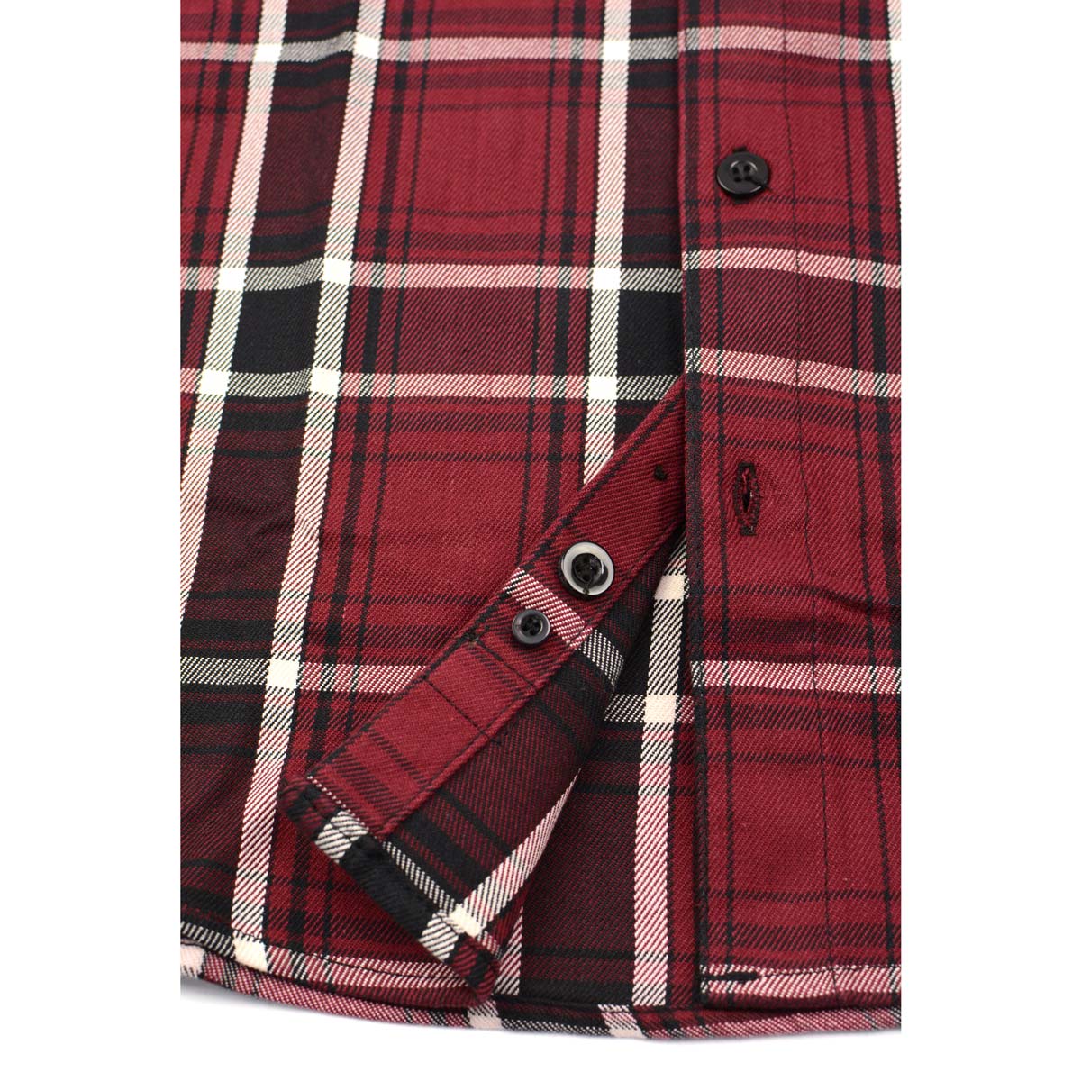 Milwaukee Leather MNG11640 Men's Flannel Plaid Shirt Maroon Black and White Long Sleeve Cotton Button Down Shirt - Image 10