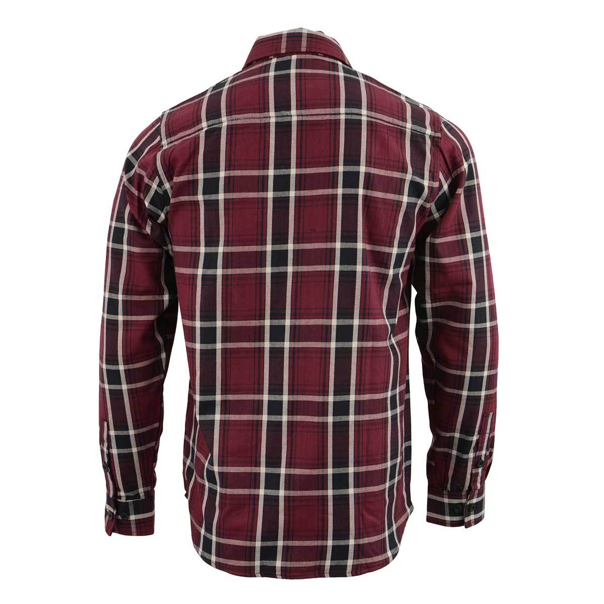 Milwaukee Leather MNG11640 Men's Flannel Plaid Shirt Maroon Black and White Long Sleeve Cotton Button Down Shirt - Image 2