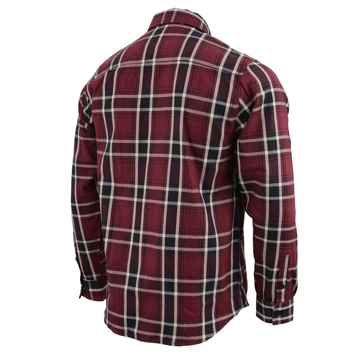 Milwaukee Leather MNG11640 Men's Flannel Plaid Shirt Maroon Black and White Long Sleeve Cotton Button Down Shirt - Image 5