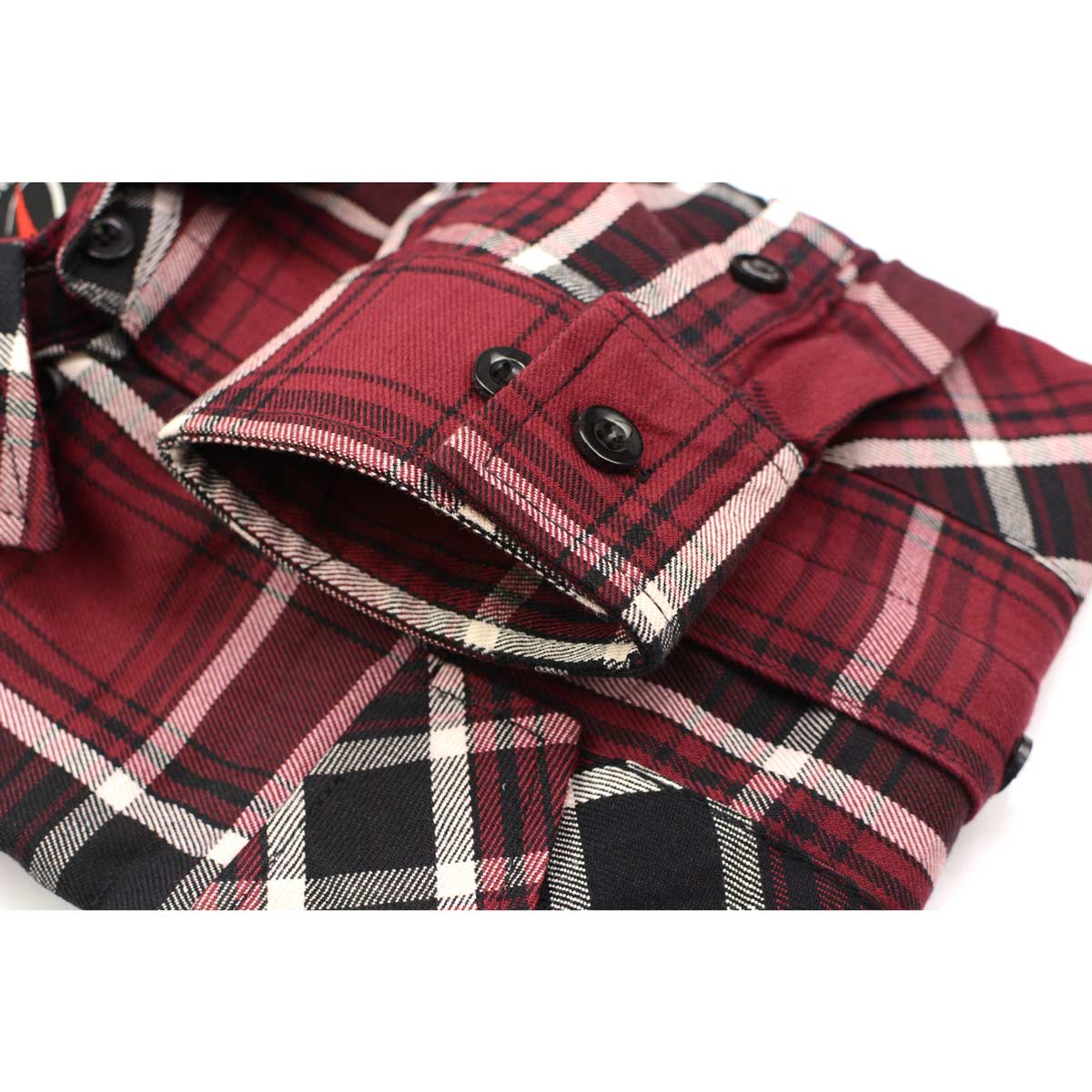 Milwaukee Leather MNG11640 Men's Flannel Plaid Shirt Maroon Black and White Long Sleeve Cotton Button Down Shirt - Image 8