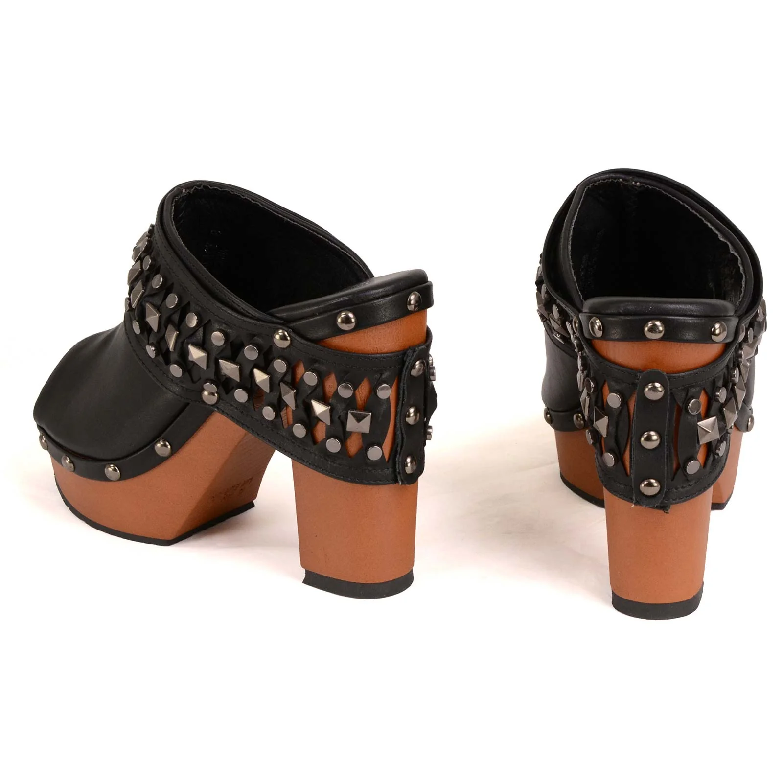 Milwaukee Leather MBL9415 Women's Black Peep-Toe Platform Fashion Casual Clog with Wrap Around Studding - Image 7