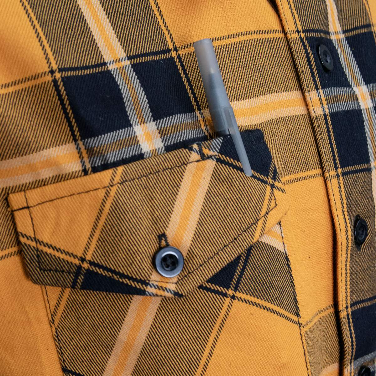 MMCC Deadbolt Men's Mustard Black White Plaid Flannel Shirt - 100% Cotton with Microfiber Wipe Panel - MMC11620 - Image 10