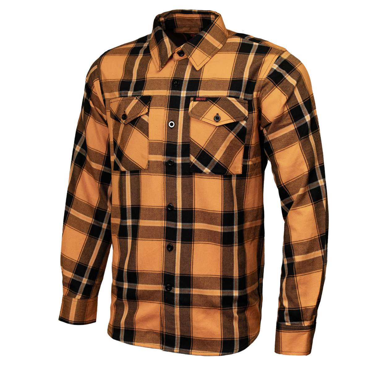 MMCC Deadbolt Men's Mustard Black White Plaid Flannel Shirt - 100% Cotton with Microfiber Wipe Panel - MMC11620 - Image 14