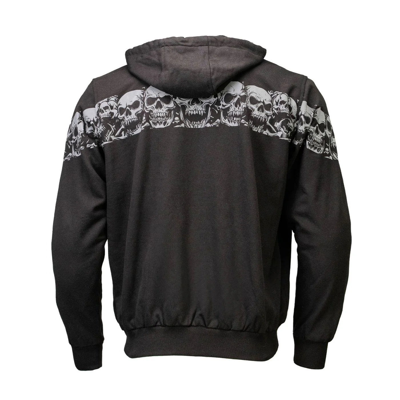 MMCC Men’s Bare Bones Hoodie – Reflective Skull Graphics Front & Back, Full Zip, 100 % Cotton - MPM1681 - Image 10