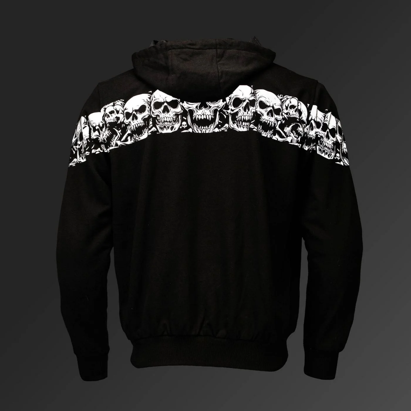 MMCC Men’s Bare Bones Hoodie – Reflective Skull Graphics Front & Back, Full Zip, 100 % Cotton - MPM1681 - Image 8