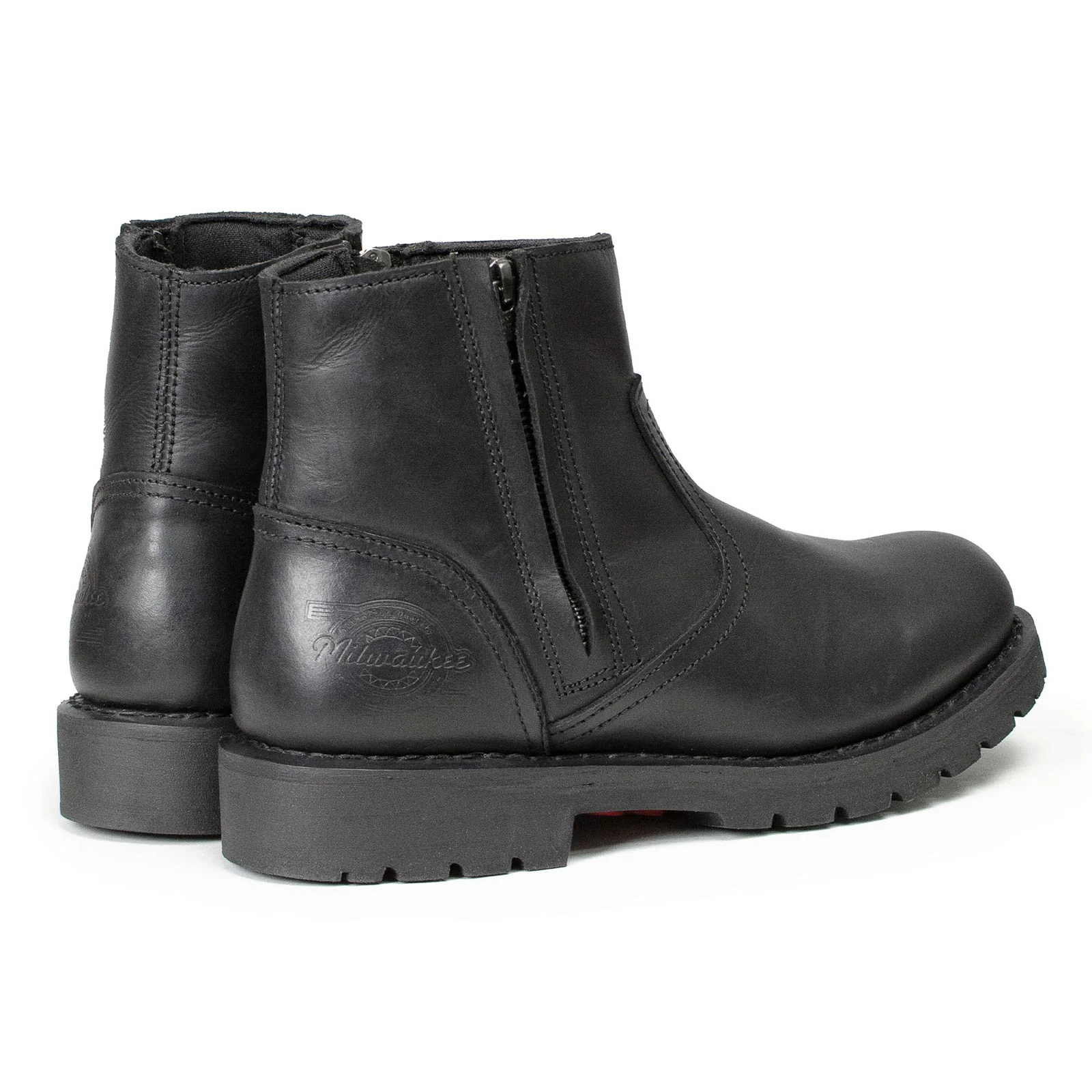 MMCC Men’s Kick Start 7” Black Top Grain Leather Motorcycle Boots - Dual YKK Zippers, Freedom Flex Toe - MBM9009 - Image 11