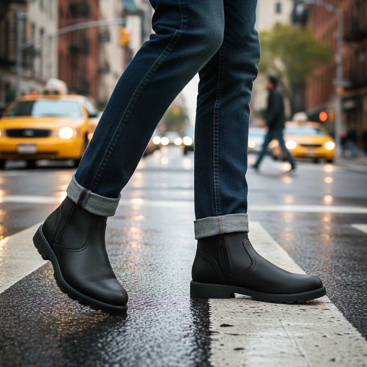 MMCC Men’s Kick Start 7” Black Top Grain Leather Motorcycle Boots - Dual YKK Zippers, Freedom Flex Toe - MBM9009 - Image 6