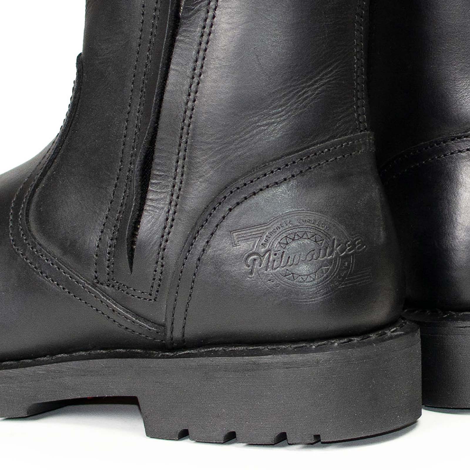 MMCC Men’s Kick Start 7” Black Top Grain Leather Motorcycle Boots - Dual YKK Zippers, Freedom Flex Toe - MBM9009 - Image 8