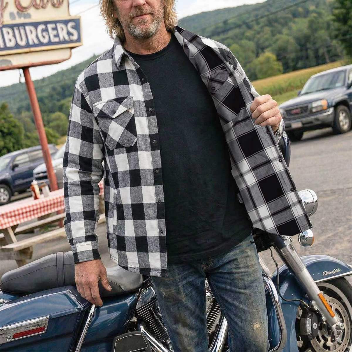 MMCC Men's Desperado Reversible Flannel Shirt - 100% Cotton Snap Front Plaid w/ Chest and Hand Pockets - MNG11804 - Image 4
