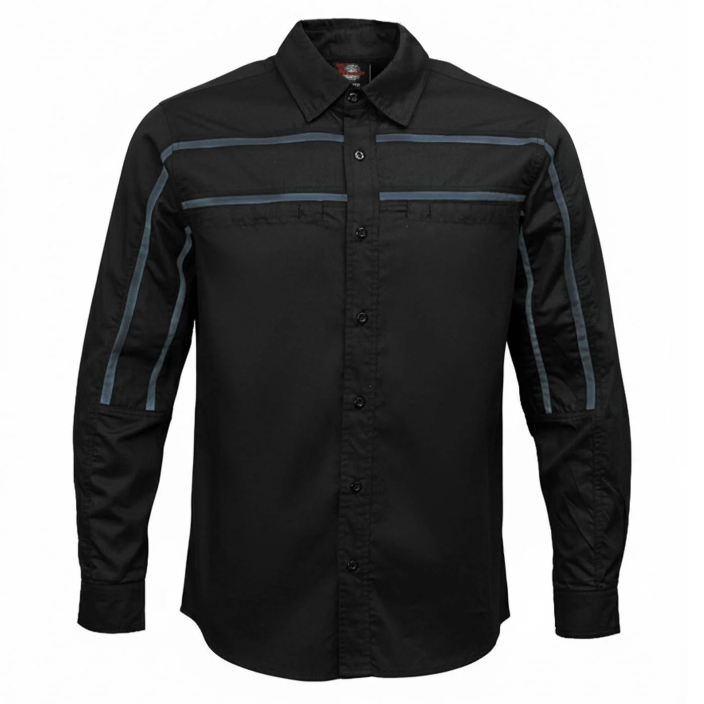 MMCC Men's Octane Long Sleeve Mechanic Shirt - Black with Grey Stripe - 50-50 Cotton Poly - MMCC16000 - Image 8