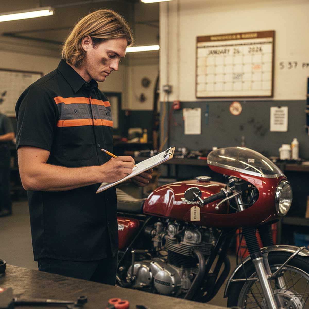 MMCC Men's Petrol Classic Mechanic Button Up Shirt - Dual Chest Pockets - Microfiber Panel - Rider Ready - MMC16006 - Image 8
