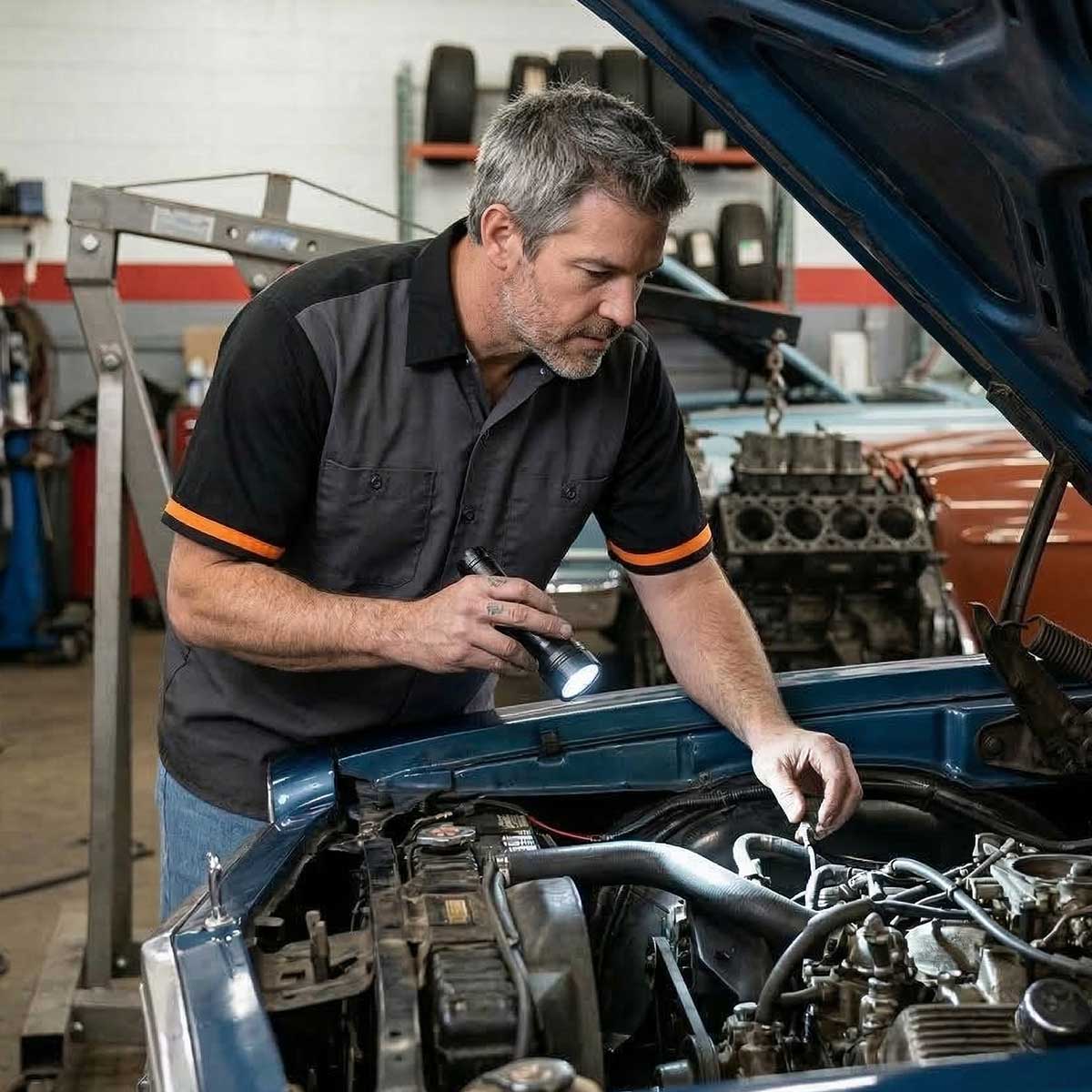 MMCC Men's Pit Line Mechanic Button Up Shirt - Dual Chest Pockets - Microfiber Panel - Rider Ready - MMC16023 - Image 5