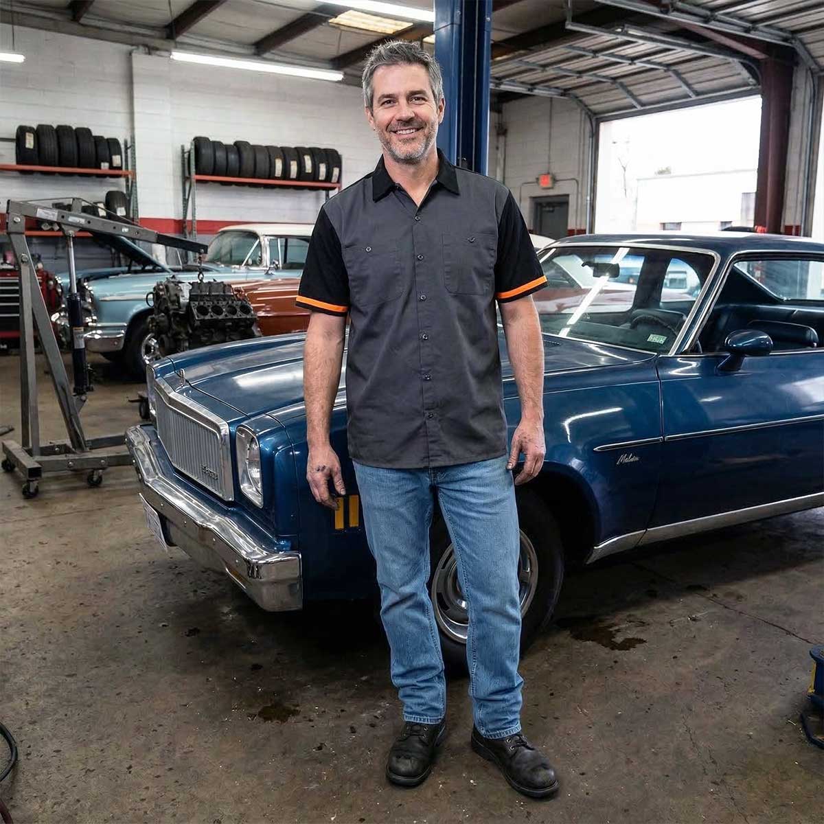 MMCC Men's Pit Line Mechanic Button Up Shirt - Dual Chest Pockets - Microfiber Panel - Rider Ready - MMC16023 - Image 9