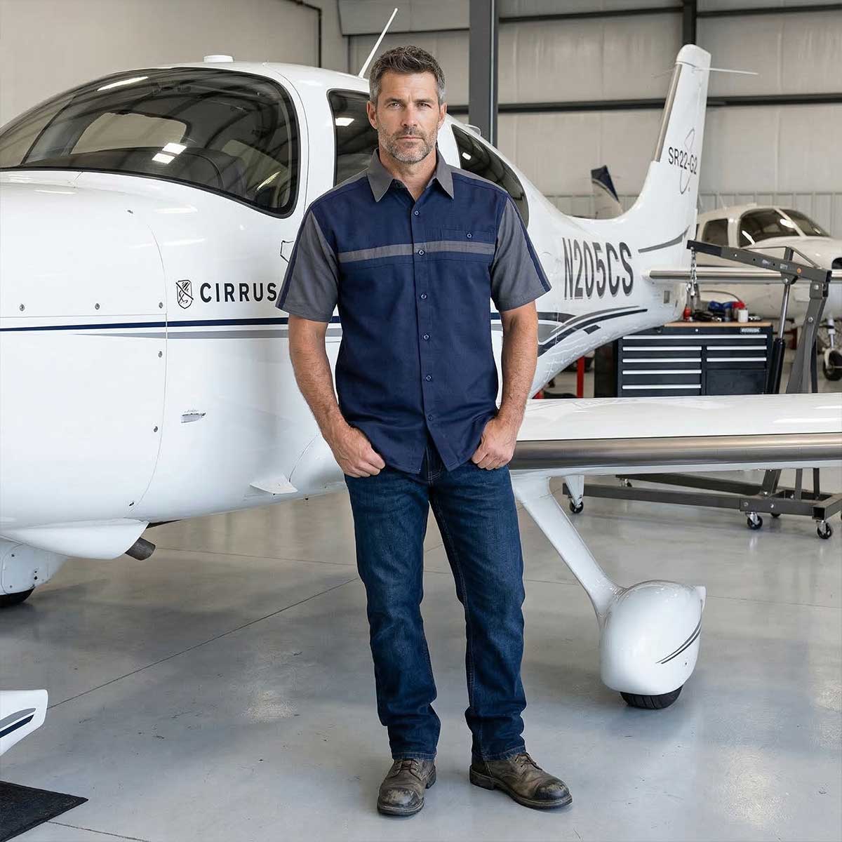 MMCC Men's Pit Line Mechanic Button Up Shirt - Dual Chest Pockets - Microfiber Panel - Rider Ready - MMC16027 - Image 6