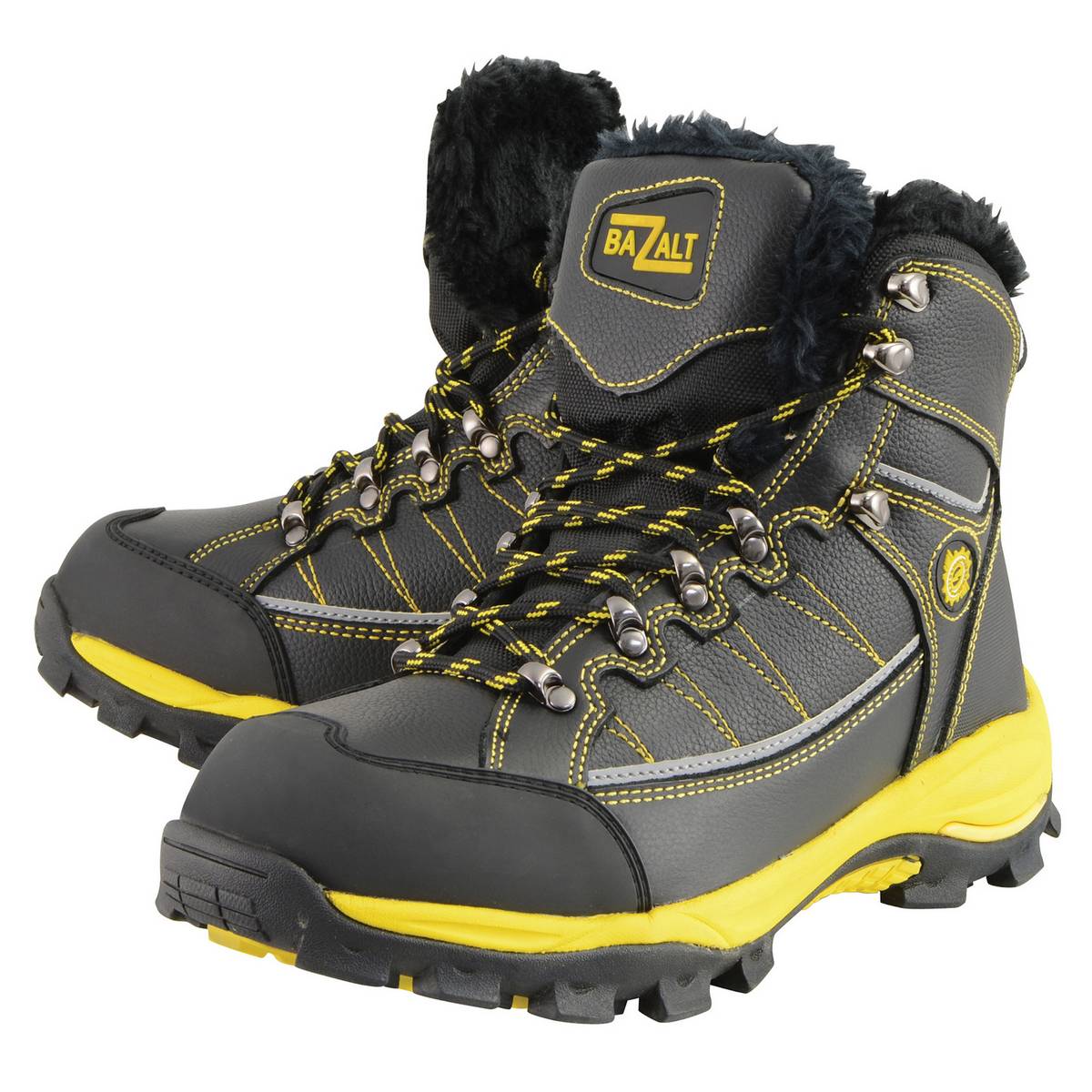 Bazalt MBM9124 Men’s Black & Yellow Faux Fur Lined Waterproof Frost-Proof Leather Work Boots - Image 5