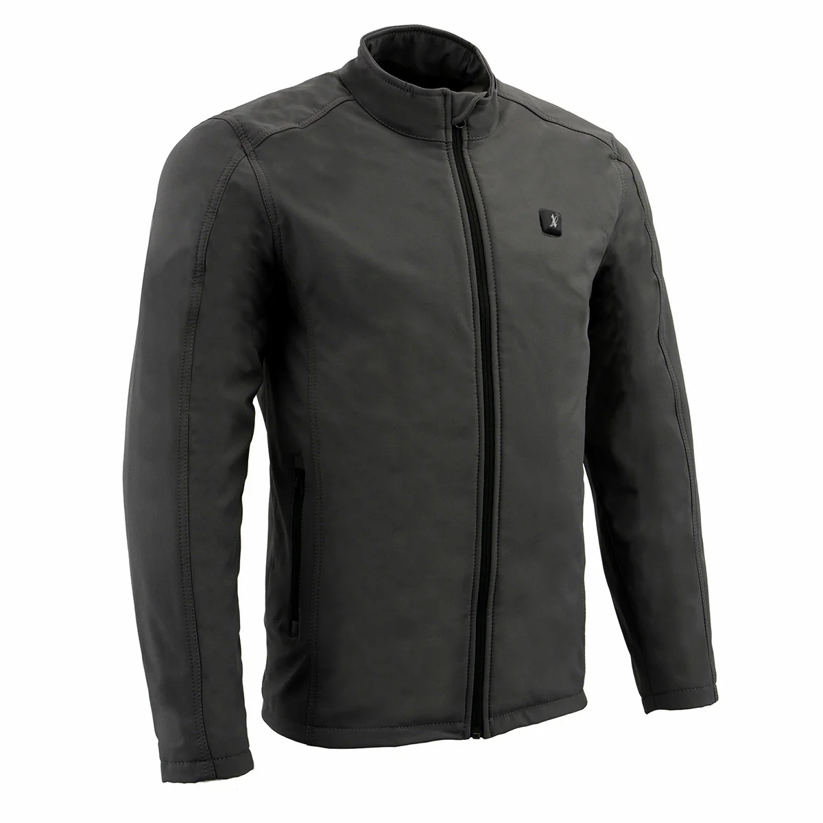 Nexgen Heat NXM1762SET Men’s Soft Shell Heated Jacket - Grey Standup Collar Jacket for Winter with Battery Pack - Image 17