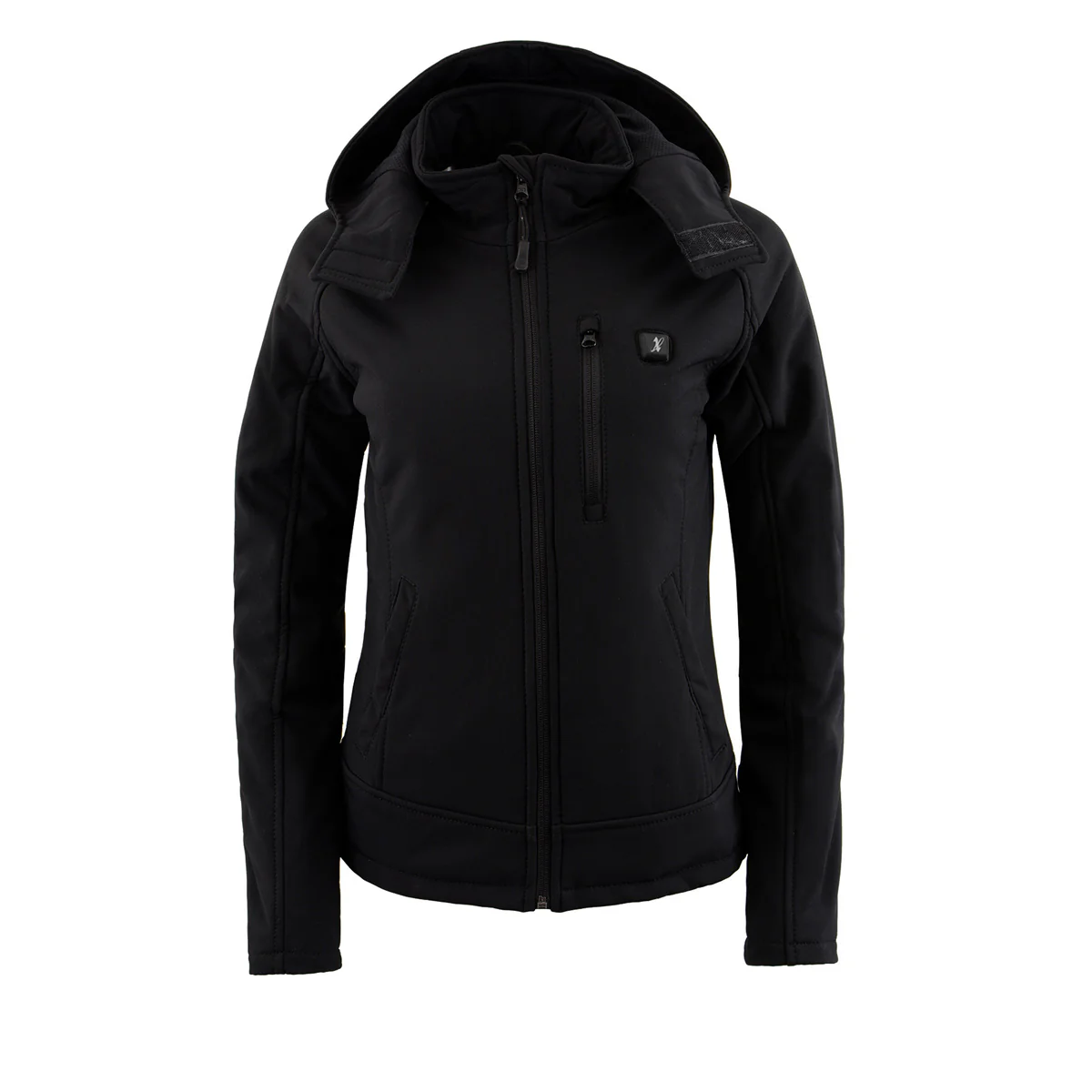 NexGen NXL2767SET Women's 'Ruffled' Black Heated Soft Shell Hooded Jacket (Rechargeable Battery Pack Included) - Image 10