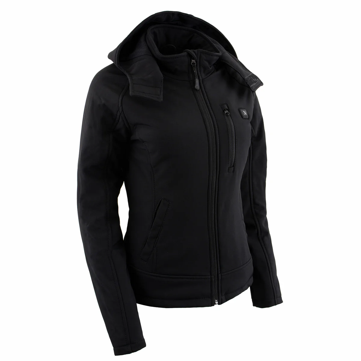 NexGen NXL2767SET Women's 'Ruffled' Black Heated Soft Shell Hooded Jacket (Rechargeable Battery Pack Included) - Image 13