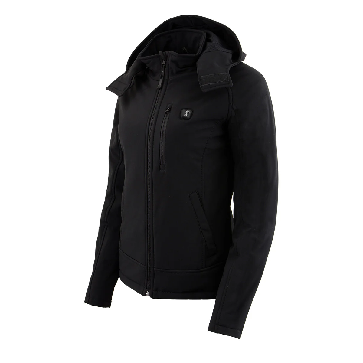 NexGen NXL2767SET Women's 'Ruffled' Black Heated Soft Shell Hooded Jacket (Rechargeable Battery Pack Included) - Image 14