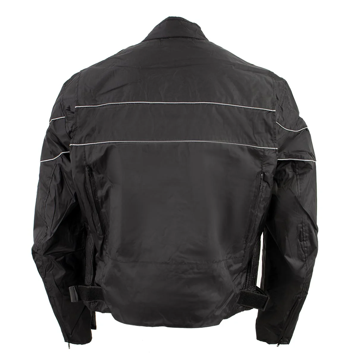 NexGen HW212102 Men's Black Nylon-Textile Vented Moto Jacket with Reflective Piping - Image 2