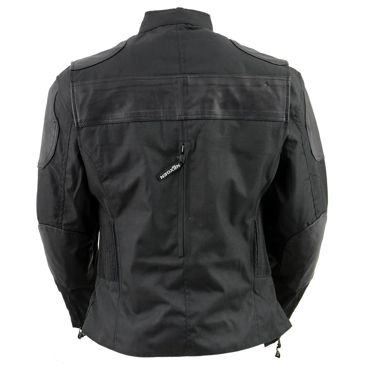 NexGen SH2179 Women's Black Leather and Textile Vented Racer Jacket - Image 2