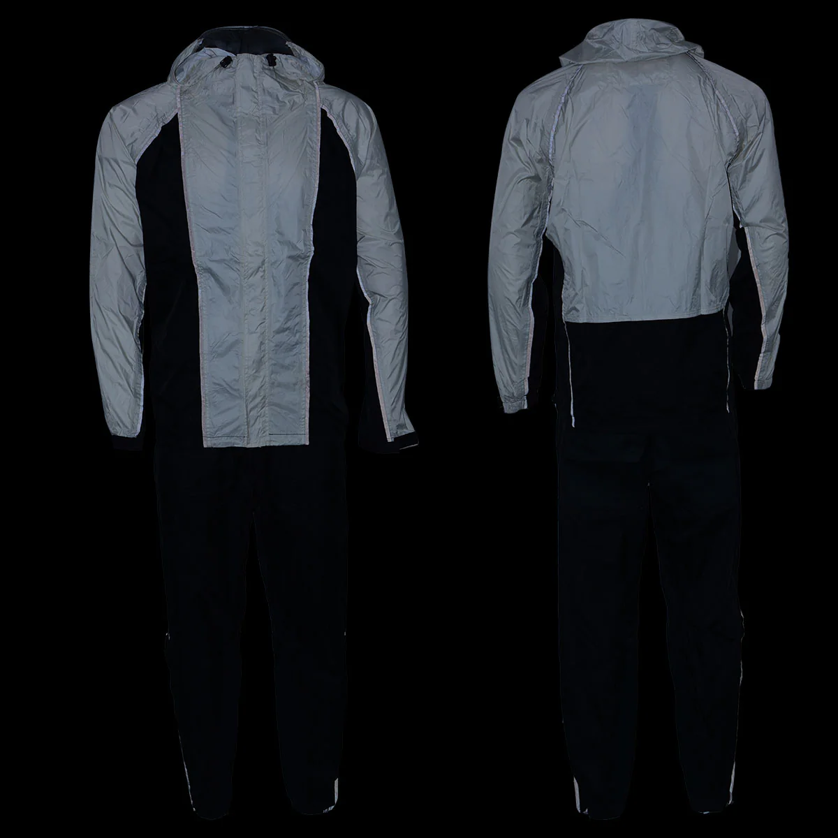 NexGen Ladies SH2344 Beige and Black Hooded Water Proof Rain Suit - Image 6