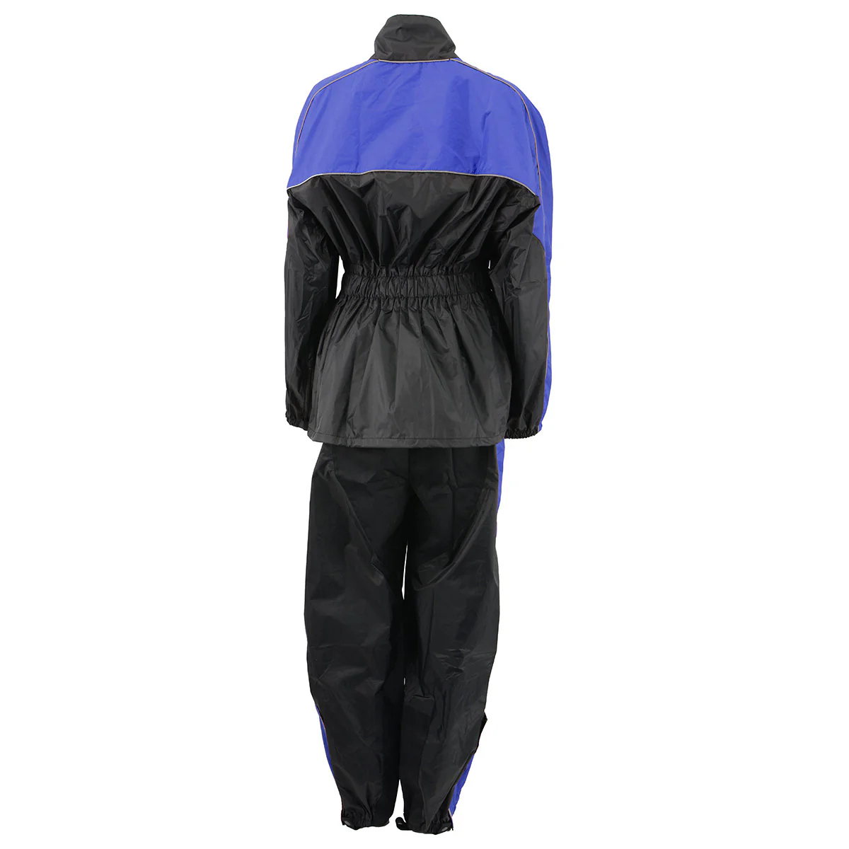 NexGen Ladies XS5001 Black and Blue Water Proof Rain Suit with Reflective Piping - Image 4