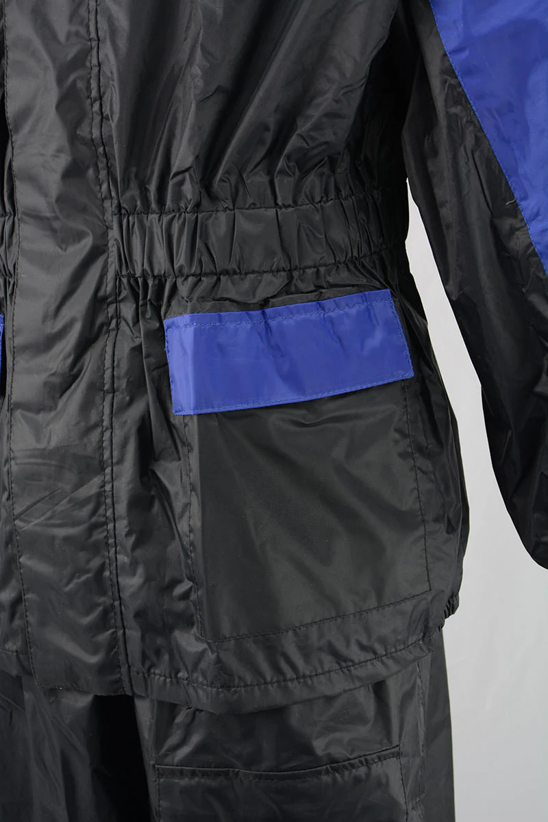 NexGen Ladies XS5001 Black and Blue Water Proof Rain Suit with Reflective Piping - Image 9