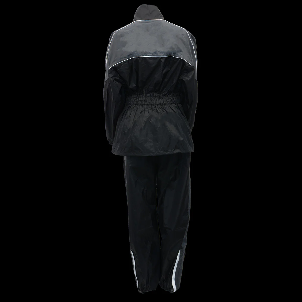 NexGen Ladies XS5001 Black and Grey Water Proof Rain Suit with Reflective Piping - Image 4