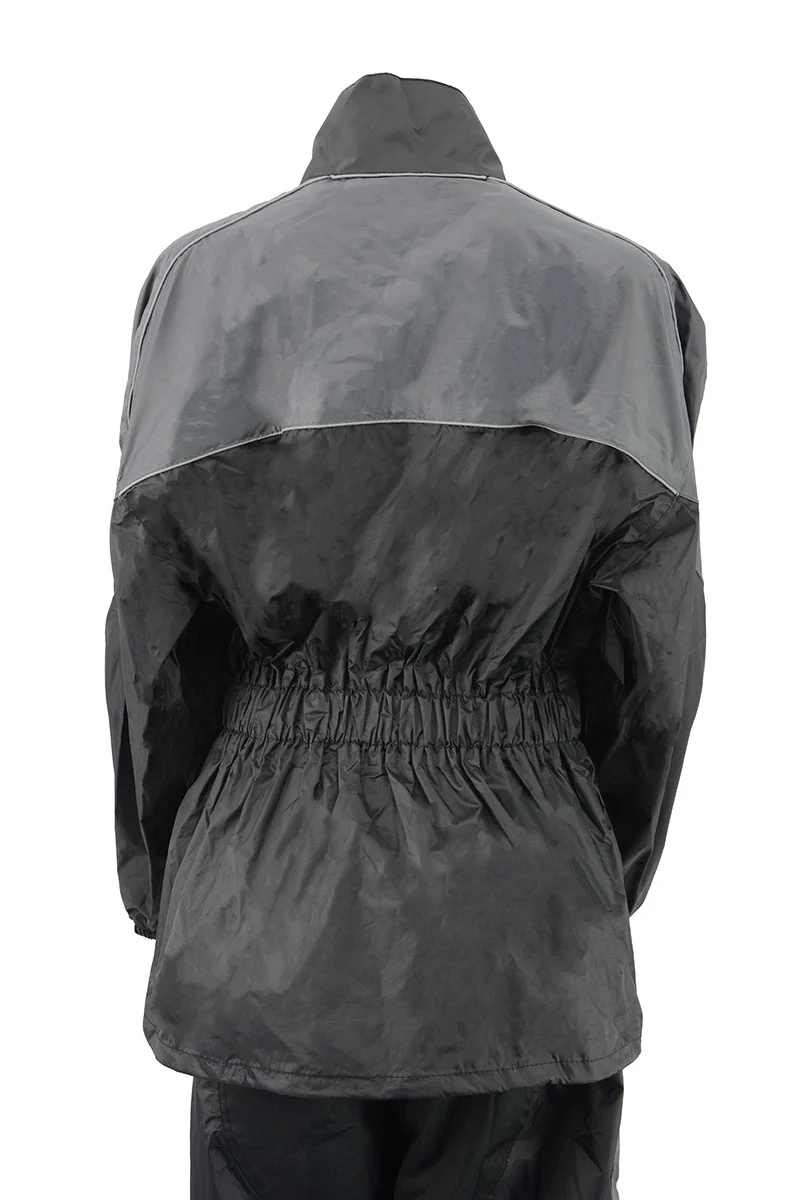 NexGen Ladies XS5001 Black and Grey Water Proof Rain Suit with Reflective Piping - Image 7