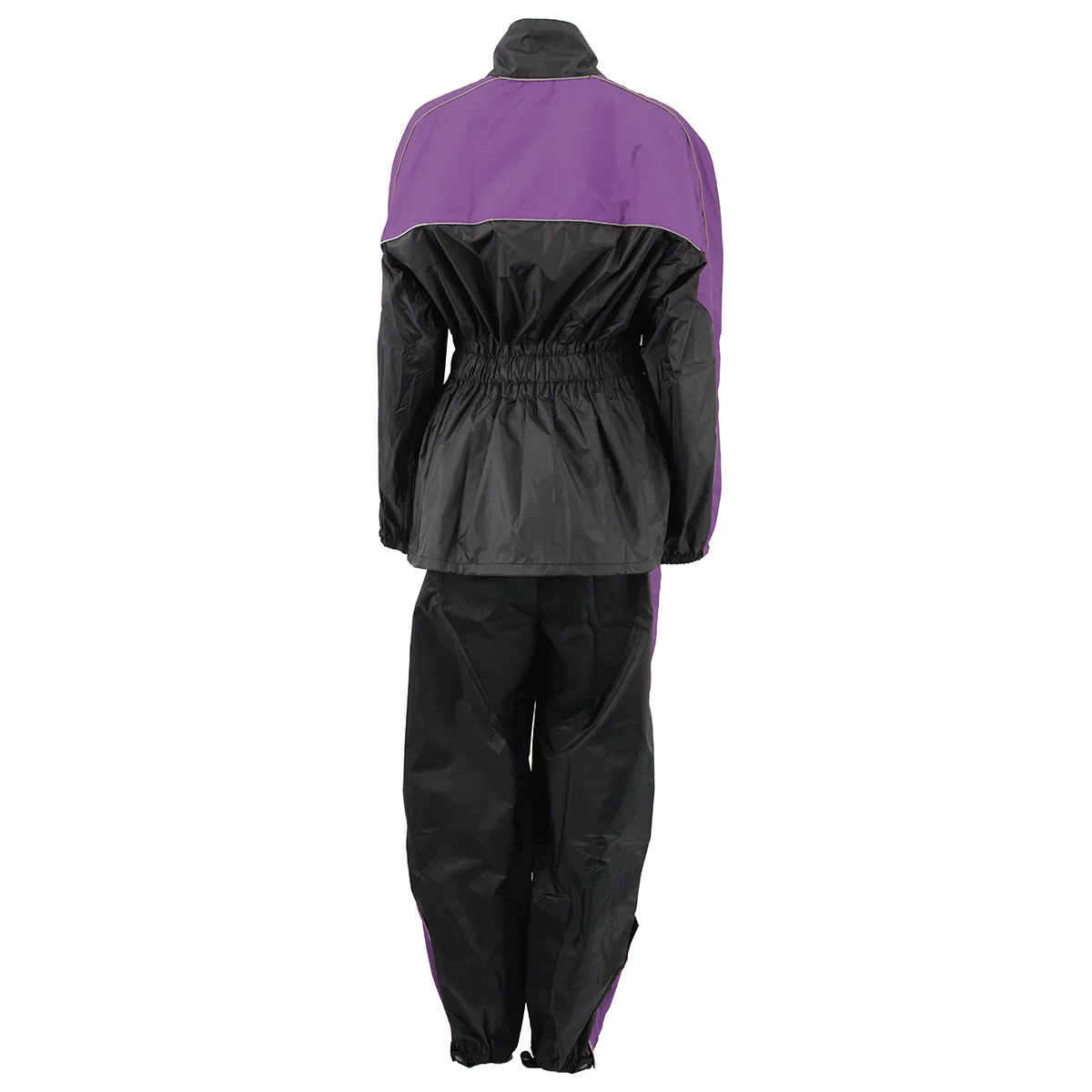 NexGen Ladies XS5001 Black and Purple Water Proof Rain Suit with Reflective Piping - Image 6