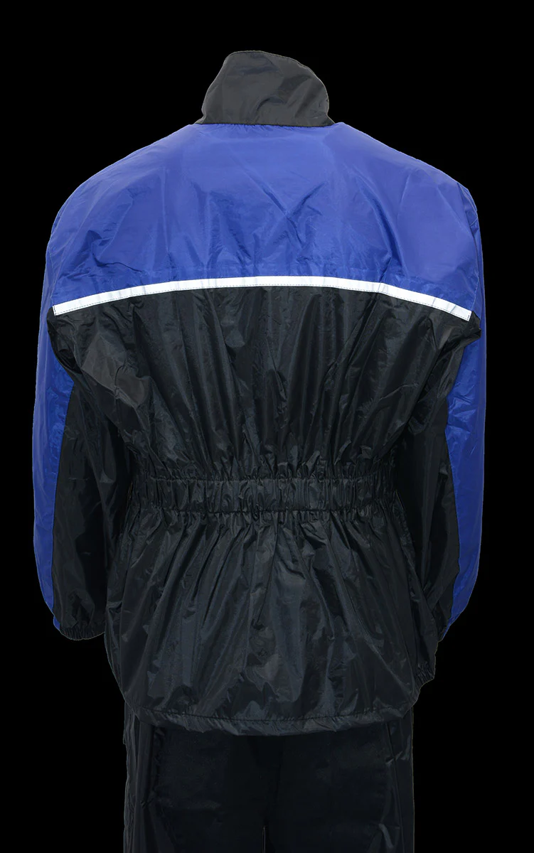 NexGen XS5031 Women's Blue and Black Water Proof Rain Suit with Cinch Sides - Image 4