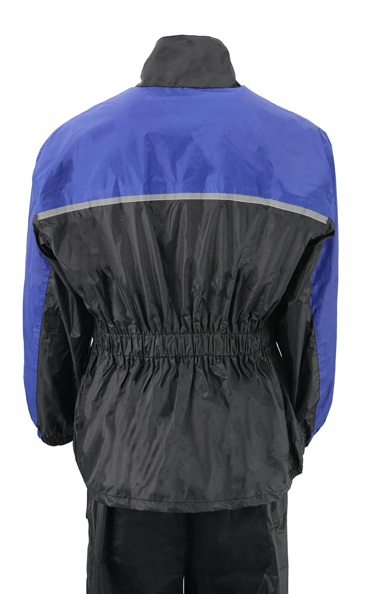 NexGen XS5031 Women's Blue and Black Water Proof Rain Suit with Cinch Sides - Image 5