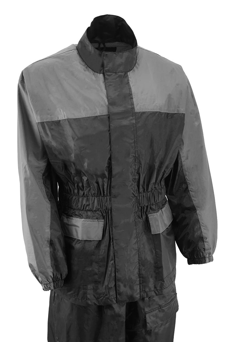 NexGen XS5031 Women's Grey and Black Water Proof Rain Suit with Cinch Sides - Image 5