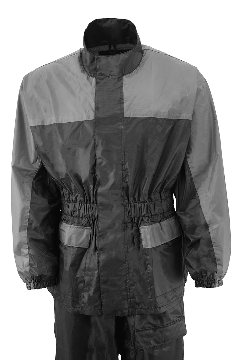 NexGen XS5031 Women's Grey and Black Water Proof Rain Suit with Cinch Sides - Image 6