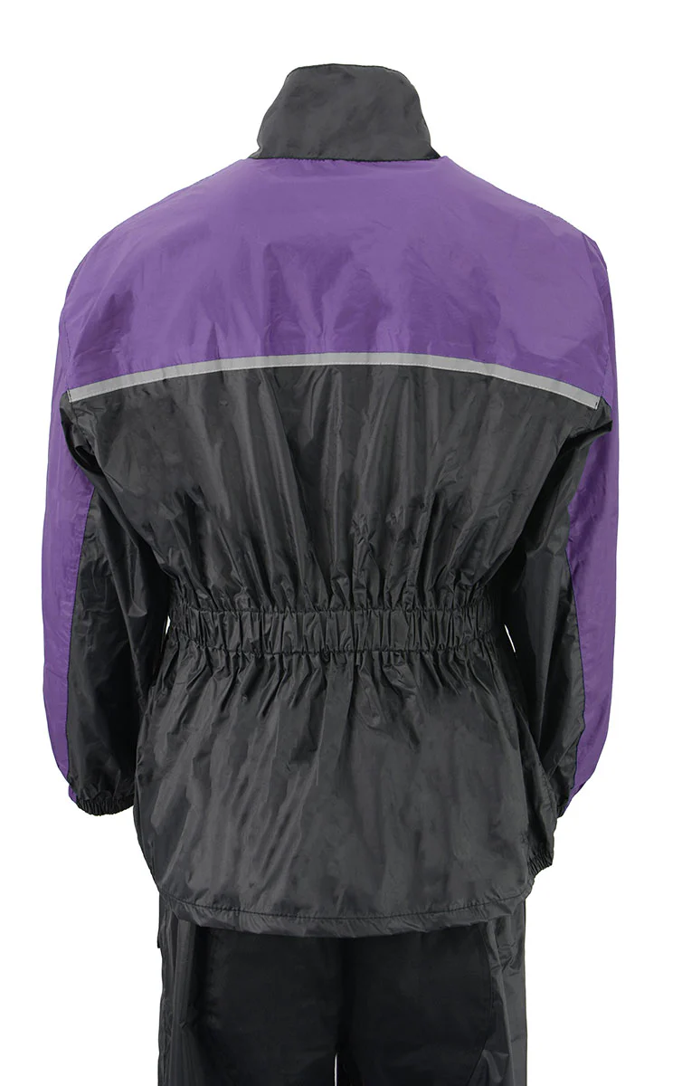 NexGen XS5031 Women's Purple and Black Water Proof Rain Suit with Cinch Sides - Image 5