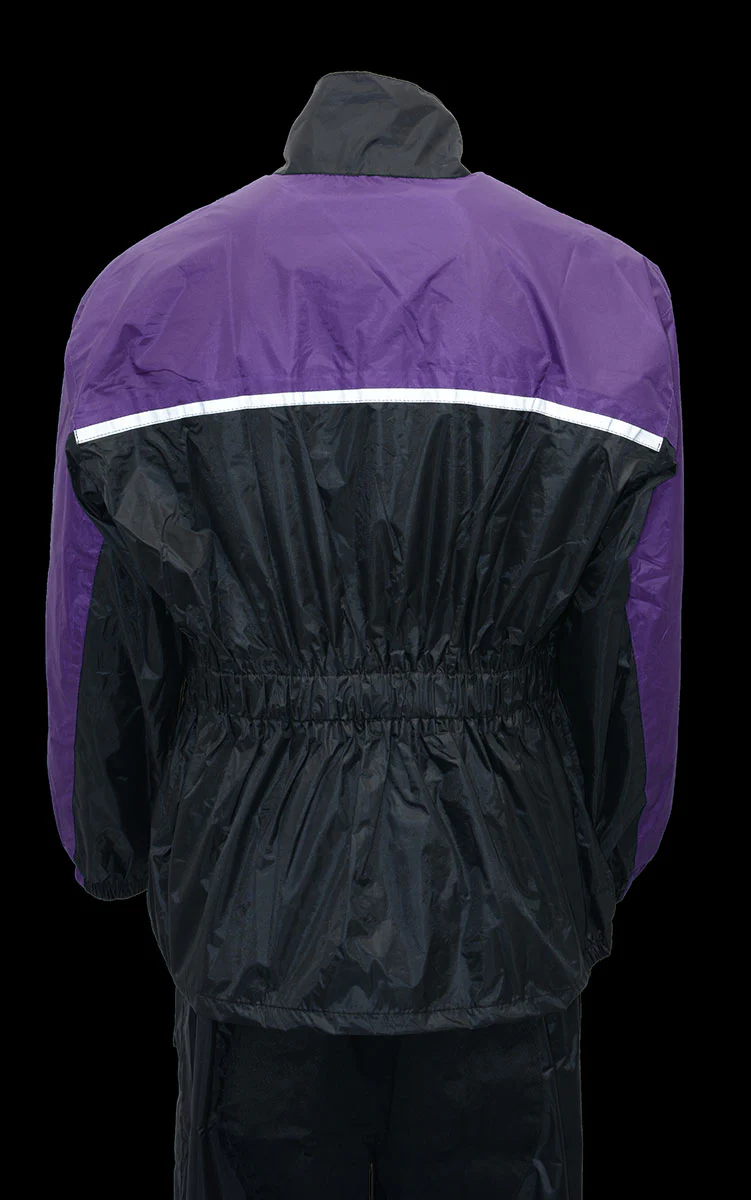 NexGen XS5031 Women's Purple and Black Water Proof Rain Suit with Cinch Sides - Image 6