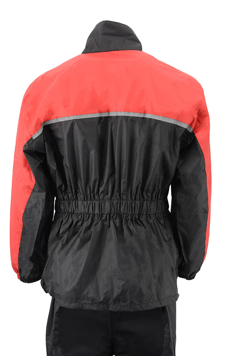 NexGen XS5031 Women's Red and Black Water Proof Rain Suit with Cinch Sides - Image 10
