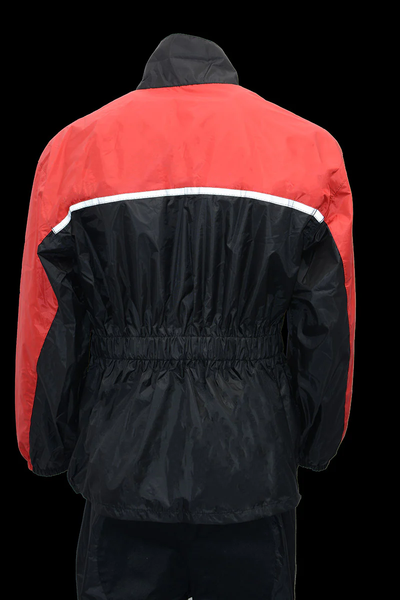 NexGen XS5031 Women's Red and Black Water Proof Rain Suit with Cinch Sides - Image 4